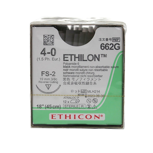 1894G ETHILON* Suture 19mm 45cm Black 3/8 Conventional Cutting Prime Needle x12