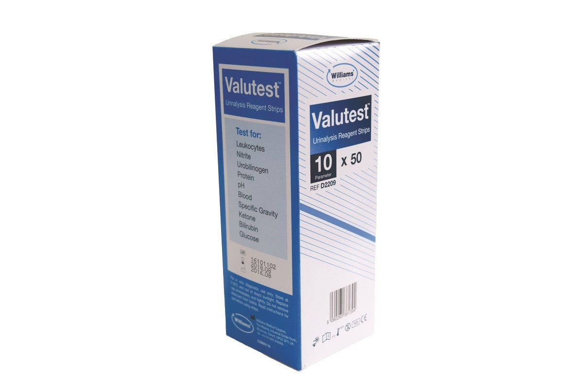 WMS Valutest Urinalysis Reagent Strips (10 Parameter) x50