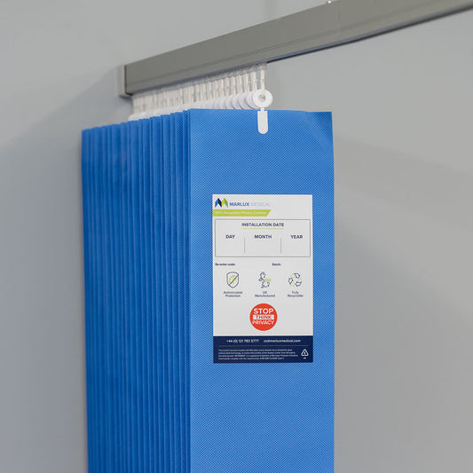 Marlux Medical Antimicrobial Treated Cubicle Curtain 4200mm x 1950mm - Universal Eyelet - Summer Blue